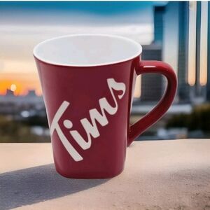 Tim Hortons TIMS 2018 Ceramic Coffee Mug Limited Edition Etched Red/White